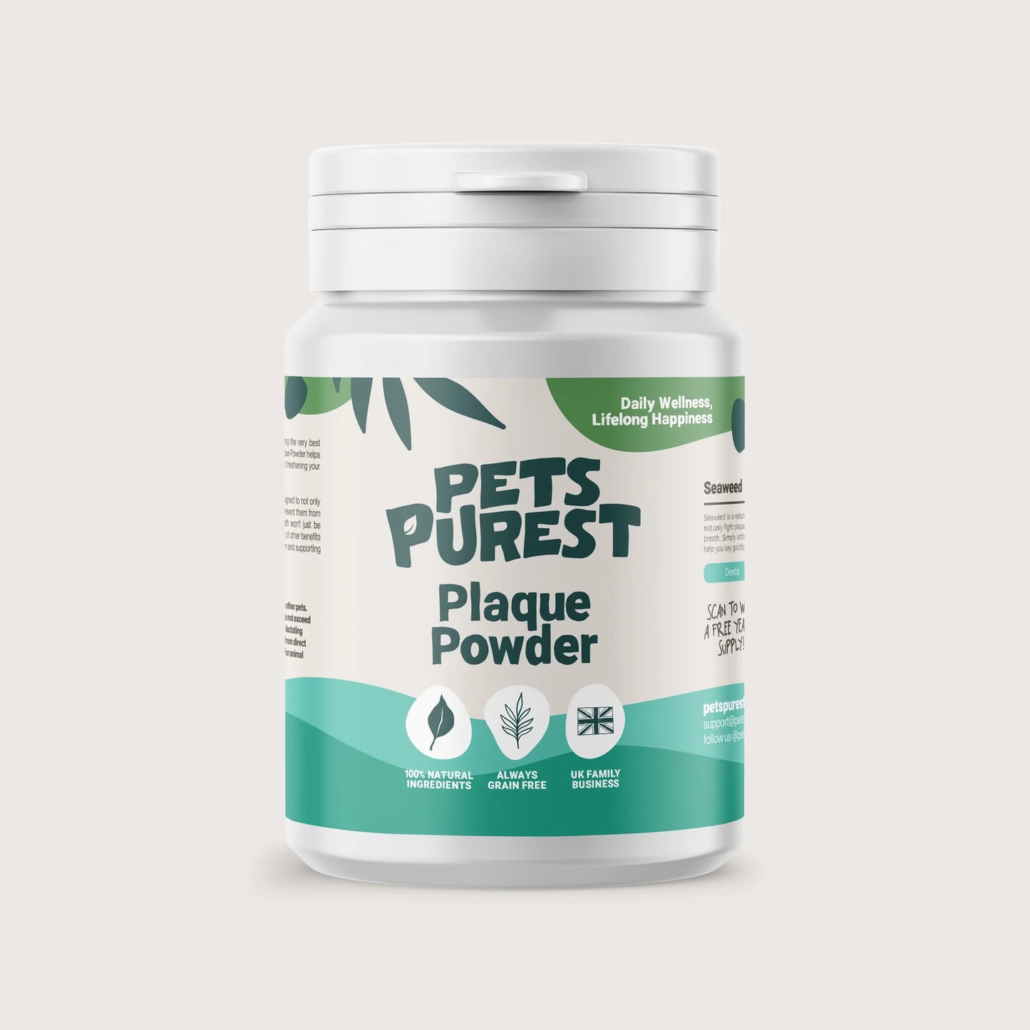 Pets Purest Natural Plaque Removal Powder for Cats and Dogs